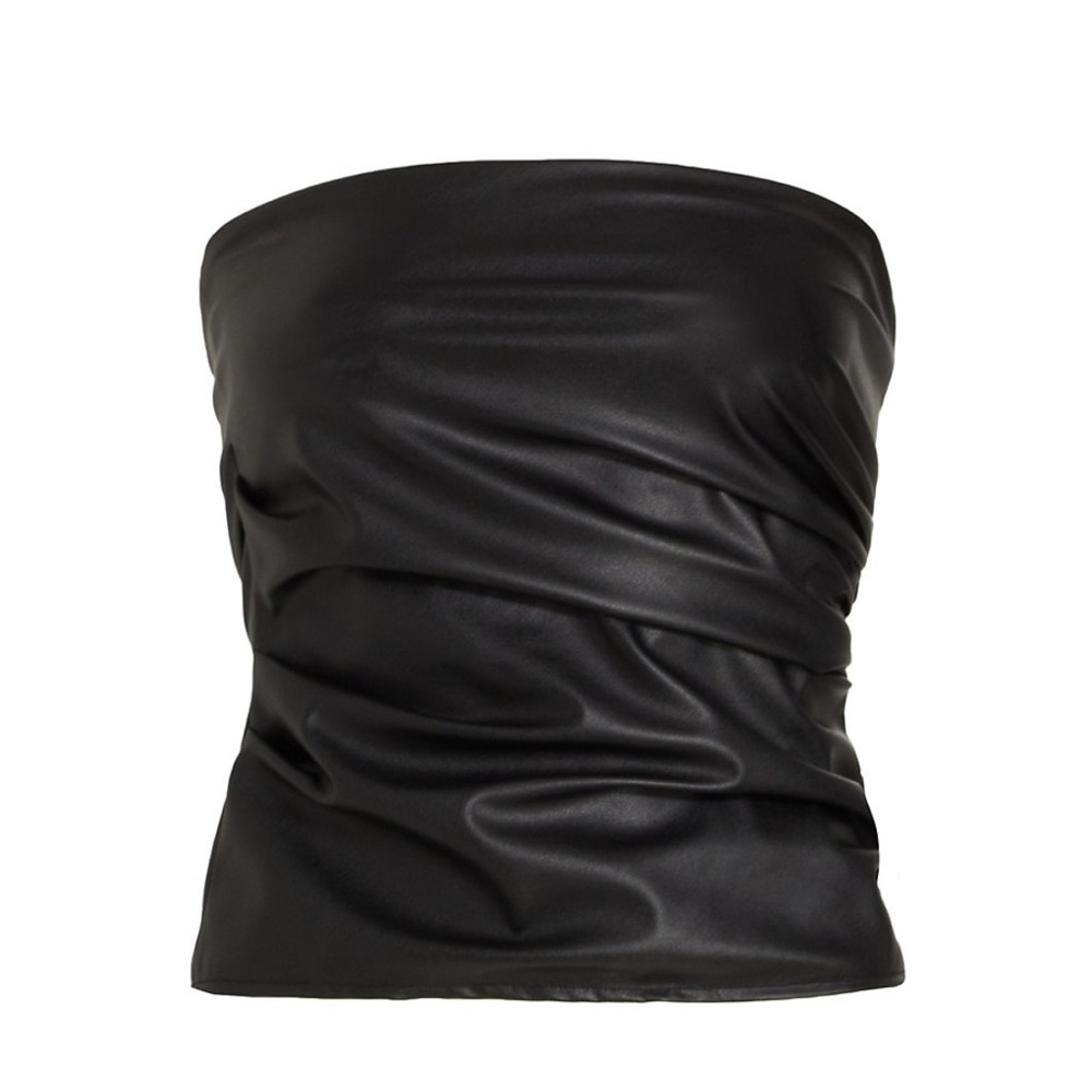 NWT Helmet Lang Faux Leather Tube Top